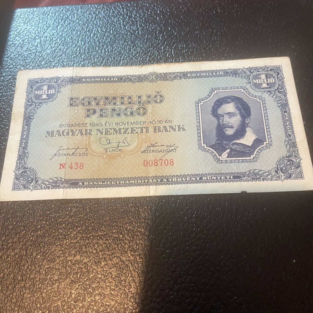 Hungarian 1 Million Pengő Banknote